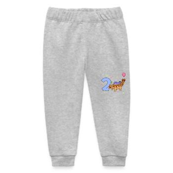 Mit Triceratops - Kinder Geburtstag 2 Jahre - Baby Organic Jogginghose Baby Tumbler von Stanley/Stella - Grau meliert - Vorne