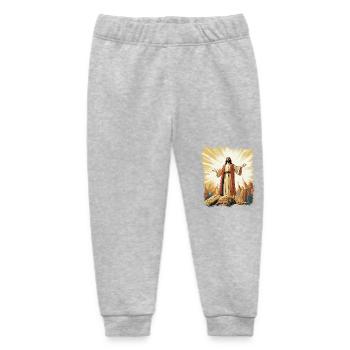 esus In glorious resurrection with believers - Baby Organic Sweatpants by Stanley/Stella - heather grey - Front