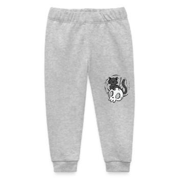 Katze mit Schädel Gothic Styl - Baby Organic Jogginghose Baby Tumbler von Stanley/Stella - Grau meliert - Vorne