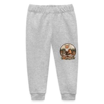 Cottagecore Fox with Books - Baby Organic Sweatpants by Stanley/Stella - heather grey - Front