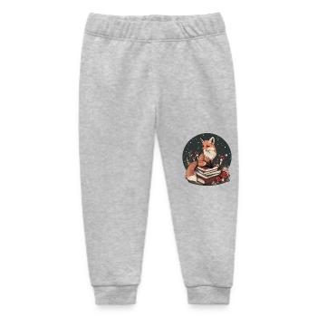 Cottagecore Fox with Books - Baby Organic Sweatpants by Stanley/Stella - heather grey - Front