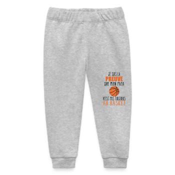 Beweis, dass mein Papa Basketball | Basketballspieler | Basketball - Baby Organic Jogginghose Baby Tumbler von Stanley/Stella - Grau meliert - Vorne