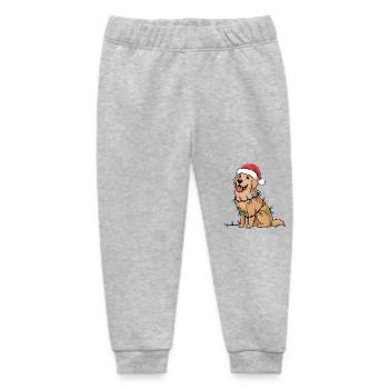 Golden Retriever Christmas Lights Xmas Dogs Gifts - Baby Organic Sweatpants by Stanley/Stella - heather grey - Front