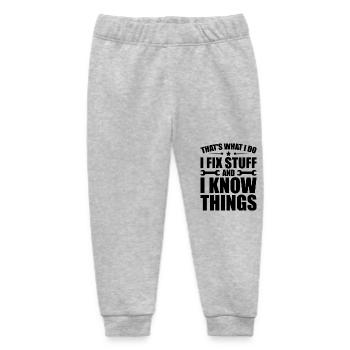 Das ist es, was ich tue, ich repariere Dinge und ich weiß Dinge - Baby Organic Jogginghose Baby Tumbler von Stanley/Stella - Grau meliert - Vorne