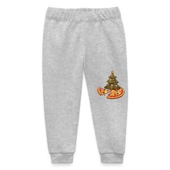 Pizza Christmas Tree Pepperoni Food Gifts for Men - Baby Organic Sweatpants by Stanley/Stella - heather grey - Front