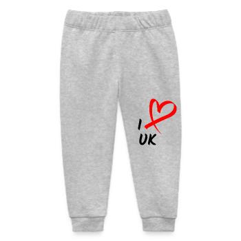 I Love UK Ich Liebe England Herz Geschenk - Baby Organic Jogginghose Baby Tumbler von Stanley/Stella - Grau meliert - Vorne