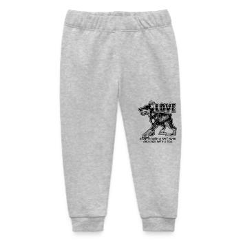 Doberman Pinscher Starts With A Wet Nose - Baby Organic Sweatpants by Stanley/Stella - heather grey - Front