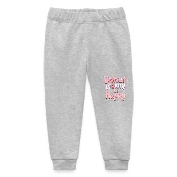 Donut Worry Be Happy – Funny Donut Saying Donut - Baby Organic Sweatpants by Stanley/Stella - heather grey - Front