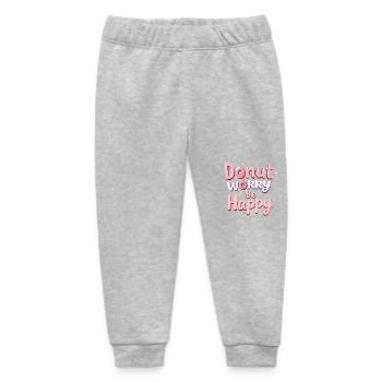 Donut Worry Be Happy – Funny Donut Saying Donut - Baby Organic Sweatpants by Stanley/Stella - heather grey - Front