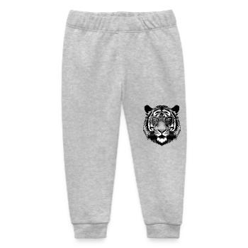 Tiger Hipster Cool Party - Baby Organic Sweatpants by Stanley/Stella - heather grey - Front