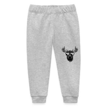 Elch Hipster Cool Party - Baby Organic Sweatpants by Stanley/Stella - heather grey - Front