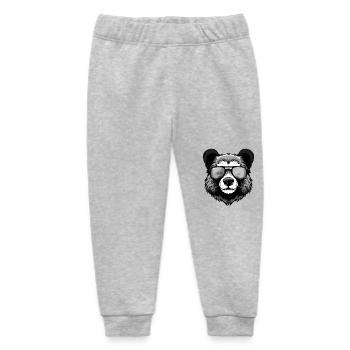 Panda Hipster Cool Party - Baby Organic Sweatpants by Stanley/Stella - heather grey - Front