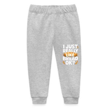I Just Really Like Bread Funny Bakery Gifts Men - Baby Organic Sweatpants by Stanley/Stella - heather grey - Front