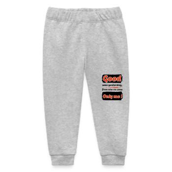 Brav war gestern, ab jetzt komme ich !-eng. - Baby Organic Jogginghose Baby Tumbler von Stanley/Stella - Grau meliert - Vorne
