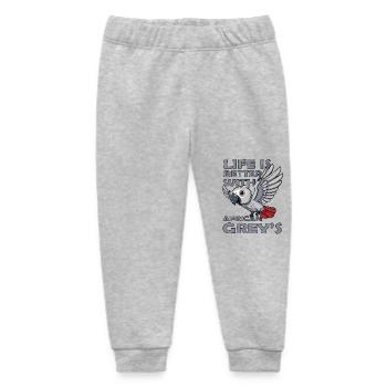 Das Leben ist besser mit dem afrikanischen Graupapagei - Baby Organic Jogginghose Baby Tumbler von Stanley/Stella - Grau meliert - Vorne