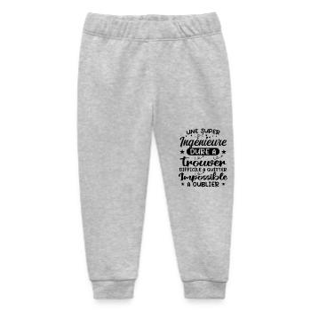 A Super Engineer - Engineer Gift - Baby Organic Sweatpants by Stanley/Stella - heather grey - Front