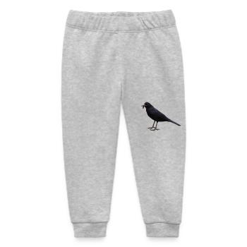 Amsel Vogel schwarzer Vogel - Baby Organic Jogginghose Baby Tumbler von Stanley/Stella - Grau meliert - Vorne