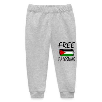 Free palestine - Pantalon de jogging bébé bio Stanley/Stella - gris chiné - Devant