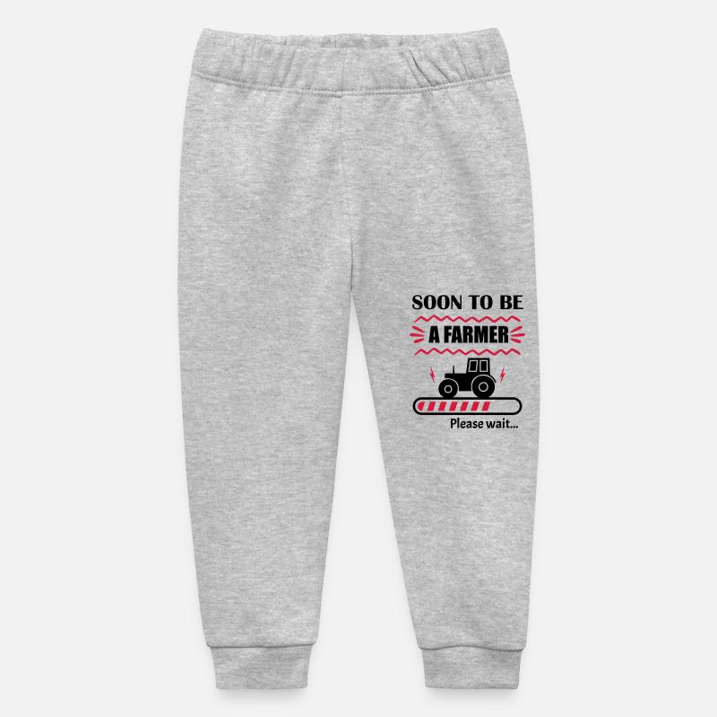 Soon farmer, future farmer, tractor - Baby Organic Sweatpants by Stanley/Stella - heather grey