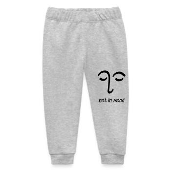 Face Not in Mood Drawing Eye Gift - Baby Organic Sweatpants by Stanley/Stella - heather grey - Front