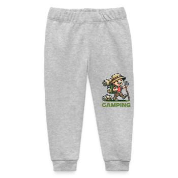 Hiking Comic Trekking - Baby Organic Sweatpants by Stanley/Stella - heather grey - Front