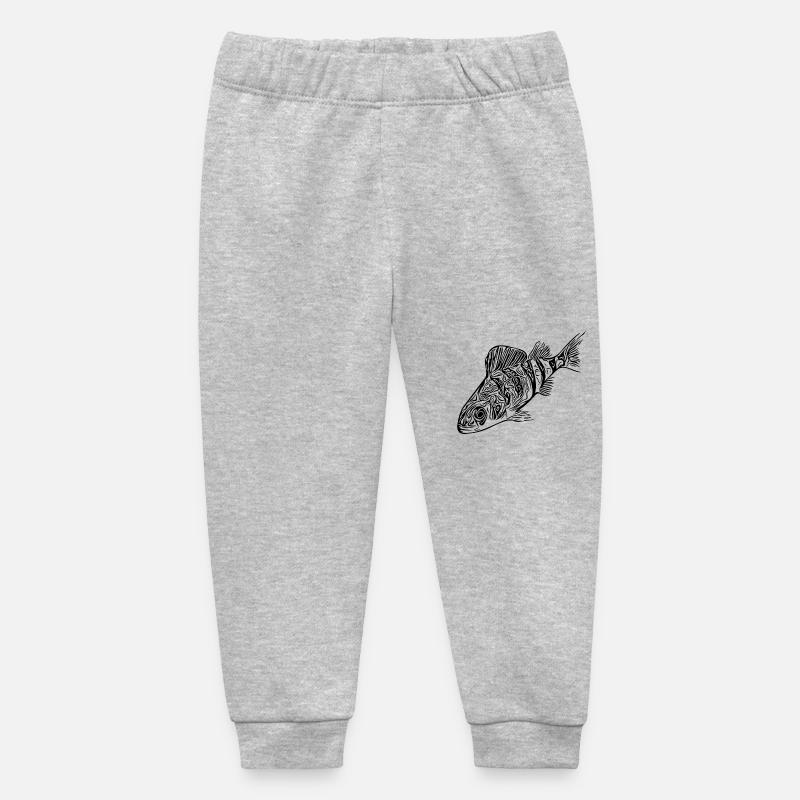 Conception de poissons perches pour les pêcheurs de poissons prédateurs - Pantalon de jogging bébé bio Stanley/Stella - gris chiné