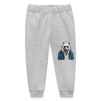 Streetstyle Polarwolf | Wolfsliebhaber - Baby Organic Jogginghose Baby Tumbler von Stanley/Stella - Grau meliert - Vorne