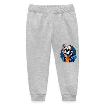 Streetstyle Polarwolf | Wolfsliebhaber - Baby Organic Jogginghose Baby Tumbler von Stanley/Stella - Grau meliert - Vorne