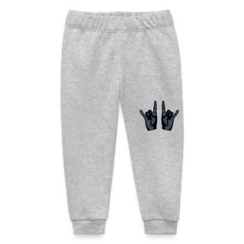 Heavy Metal Hard Rock Musique Cors Geste Logo - Pantalon de jogging bébé bio Stanley/Stella - gris chiné - Devant
