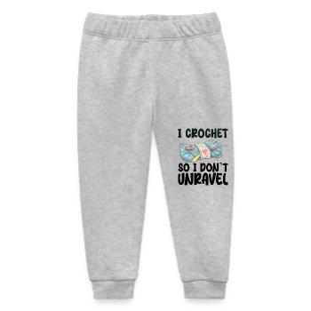 I Crochet So I Don't Unravel - Baby Organic Sweatpants by Stanley/Stella - heather grey - Front