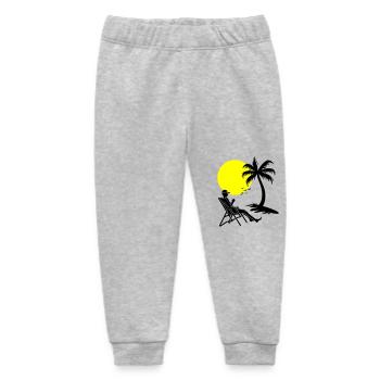 Vacances reposantes en été - Pantalon de jogging bébé bio Stanley/Stella - gris chiné - Devant