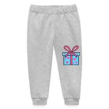 Gift Box Gift Heart - Baby Organic Sweatpants by Stanley/Stella - heather grey - Front