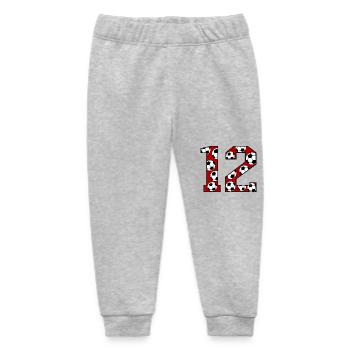 12th Birthday Football Red - Baby Organic Sweatpants by Stanley/Stella - heather grey - Front