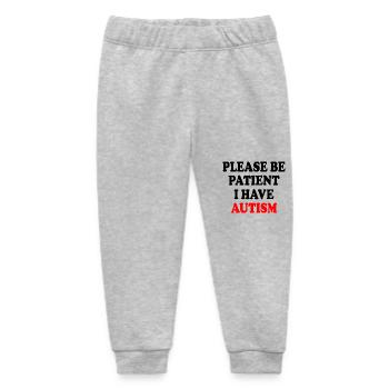 please be patient i have autism - Baby Organic Sweatpants by Stanley/Stella - heather grey - Front