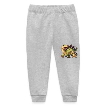 Stegosaurus Mutter und Kind - Baby Organic Jogginghose Baby Tumbler von Stanley/Stella - Grau meliert - Vorne