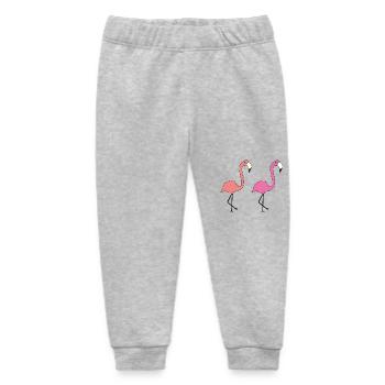 Flamingo Friends - Baby Organic Sweatpants by Stanley/Stella - heather grey - Front