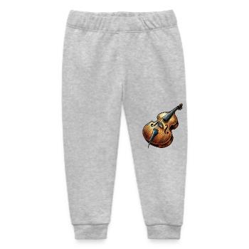 Double Bass Musical Instrument - Baby Organic Sweatpants by Stanley/Stella - heather grey - Front