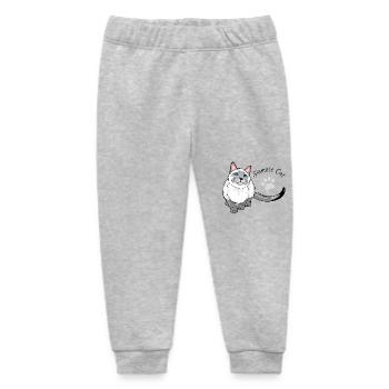 Curious Siamese cat - Baby Organic Sweatpants by Stanley/Stella - heather grey - Front