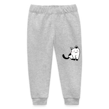 White kitten - Baby Organic Sweatpants by Stanley/Stella - heather grey - Front