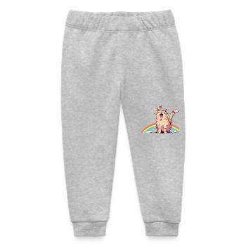 Happy Cat - Baby Organic Sweatpants by Stanley/Stella - heather grey - Front