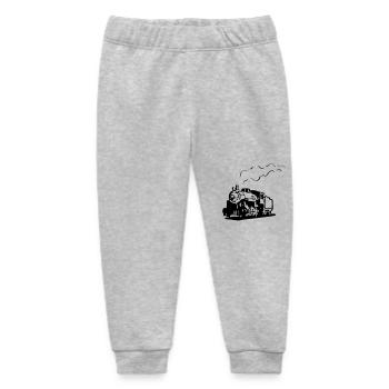 dampflok railroad locomotive romance - Baby Organic Sweatpants by Stanley/Stella - heather grey - Front