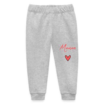 MOM. MOTHER'S DAY. HEART. FEAST. HAPPY BIRTHDAY MAM - Baby Organic Sweatpants by Stanley/Stella - heather grey - Front