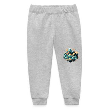 Serene Landscape Calm Tranquil Nature Mountains - Baby Organic Sweatpants by Stanley/Stella - heather grey - Front
