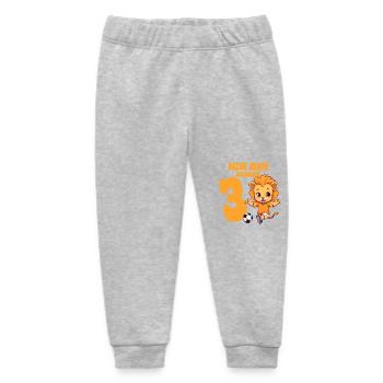 Leo Football 3rd Birthday Boys 3 Years Horoscope - Baby Organic Sweatpants by Stanley/Stella - heather grey - Front