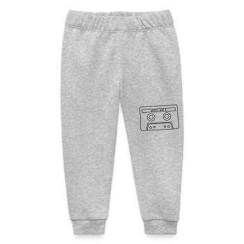 Cassette audio rétro - Pantalon de jogging bébé bio Stanley/Stella - gris chiné - Devant