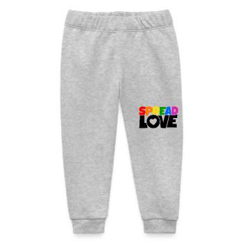 T-shirt avec Spread Love aux couleurs de l’arc-en-ciel - Pantalon de jogging bébé bio Stanley/Stella - gris chiné - Devant