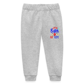 Life is better in Flip-Flops - Baby Organic Sweatpants by Stanley/Stella - heather grey - Front