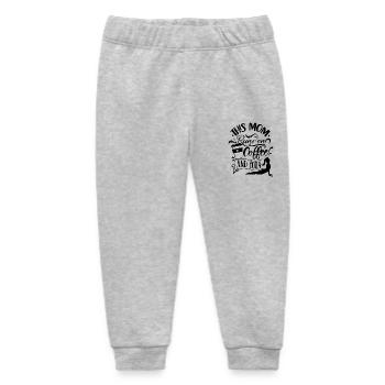 This Mom runs on Coffee and Yoga - Baby Organic Sweatpants by Stanley/Stella - heather grey - Front