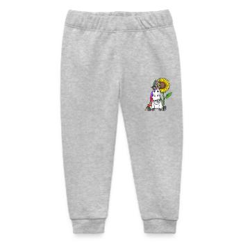 Hippie Horse Horse Horse Sunflower Rider - Baby Organic Sweatpants by Stanley/Stella - heather grey - Front