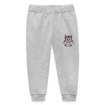 Kind Kinder Halloween Fledermaus Mädchen - Baby Organic Jogginghose Baby Tumbler von Stanley/Stella - Grau meliert - Vorne
